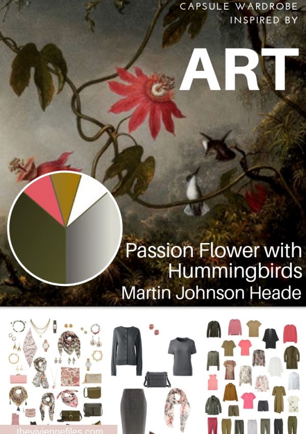 A CAPSULE WARDROBE INSPIRED BY “PASSION FLOWER WITH HUMMINGBIRDS” BY MARTIN JOHNSON HEADE