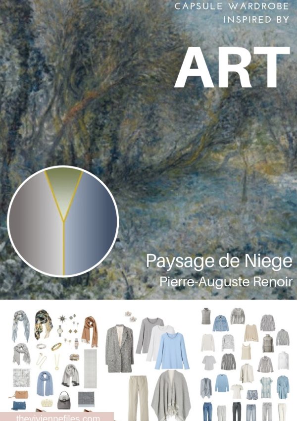 CREATE A CAPSULE WARDROBE INSPIRED BY “PAYSAGE DE NEIGE” BY PIERRE-AUGUSTE RENOIR