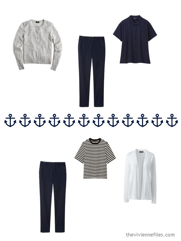 10. 2 ways to wear navy pants from a travel capsule wardrobe