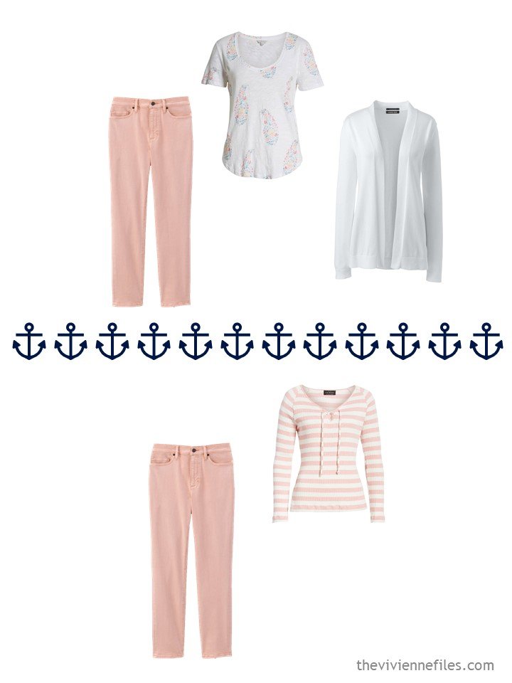 11. 2 ways to wear blush pants from a travel capsule wardrobe