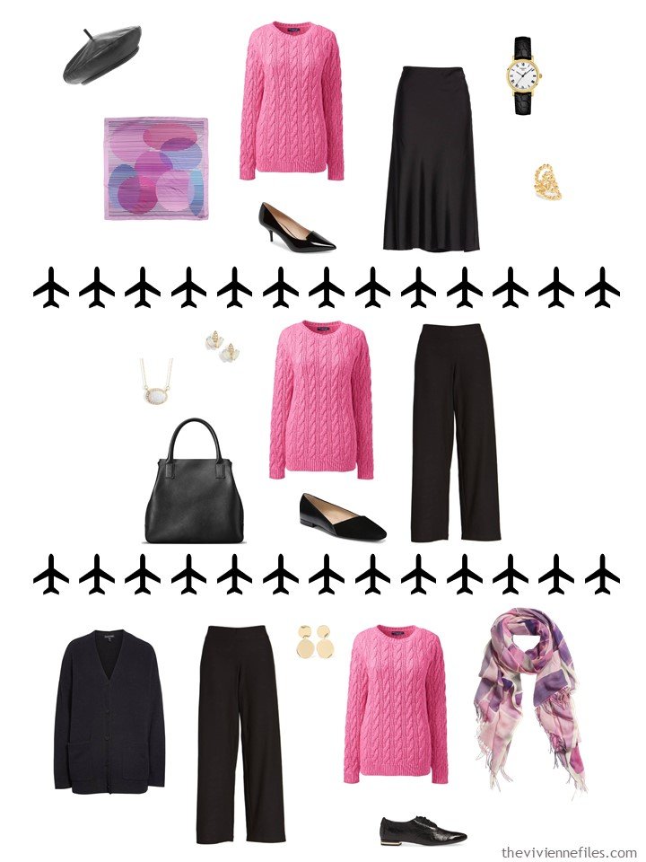 11. 3 ways to wear a pink sweater in a travel capsule wardrobe