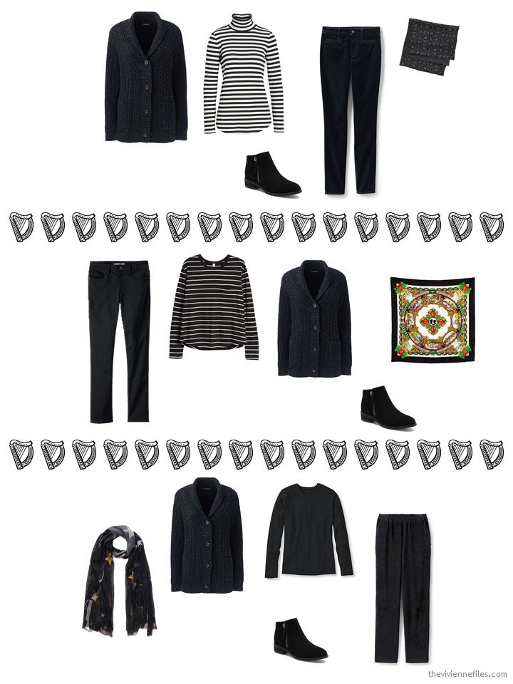 11. 3 ways to wear a tweed cardigan from a travel capsule wardrobe