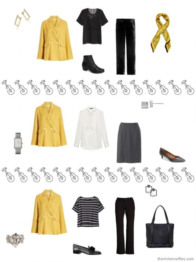 11. 3 ways to wear a yellow blazer in a capsule wardrobe