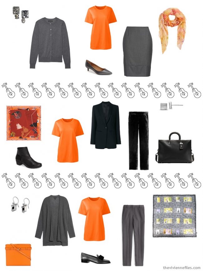 12. 3 ways to wear an orange tee shirt in a capsule wardrobe