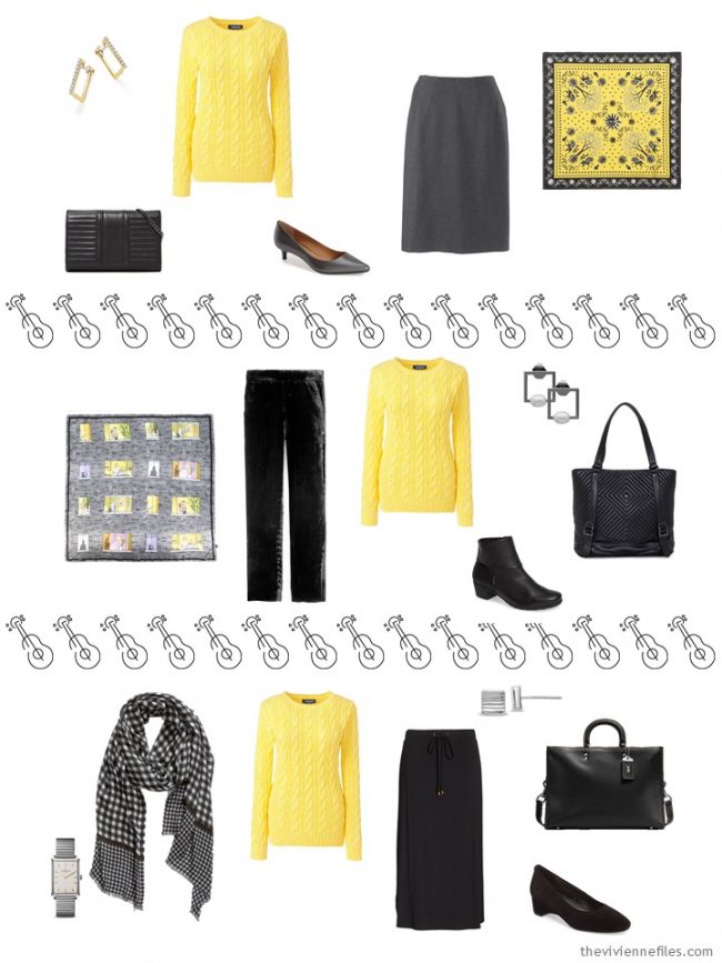 14. 3 ways to wear a yellow sweater in a capsule wardrobe