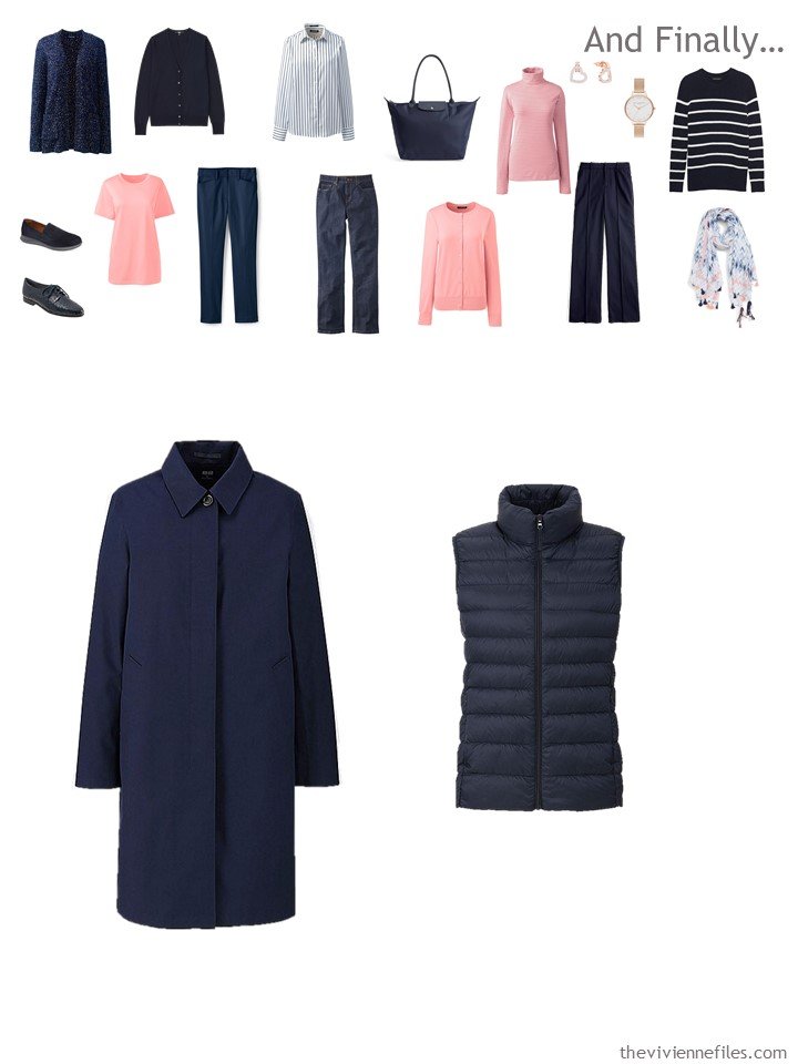 15. adding a coat and down vest to a travel capsule wardrobe