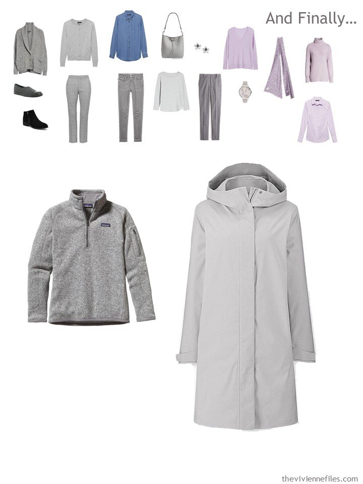 17. adding a fleece top and raincoat to a travel capsule wardrobe