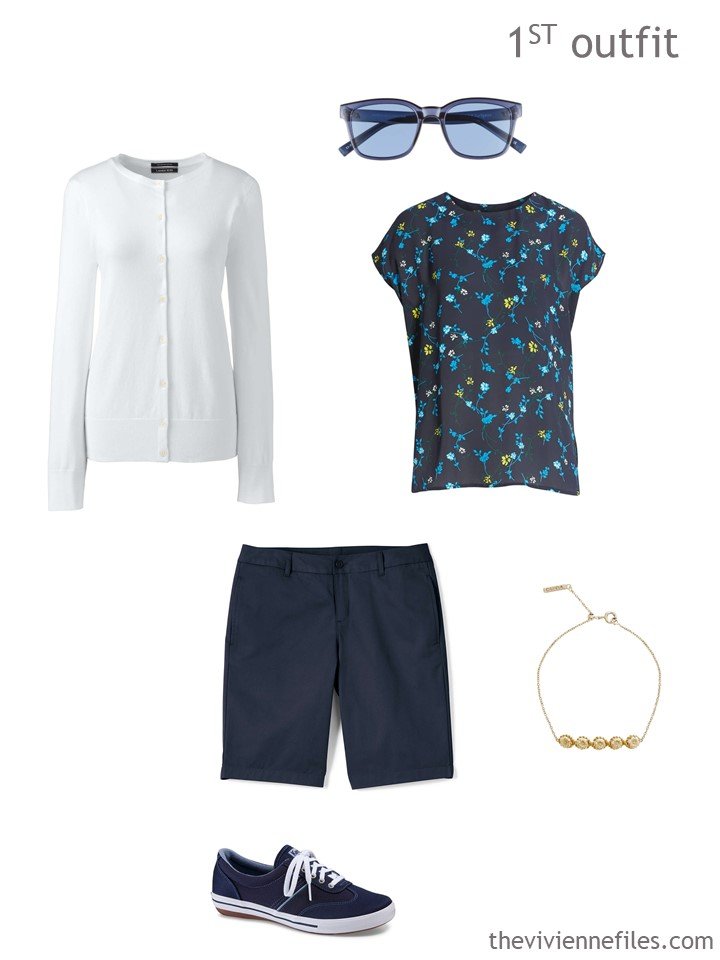 2. navy and white warm weather outfit