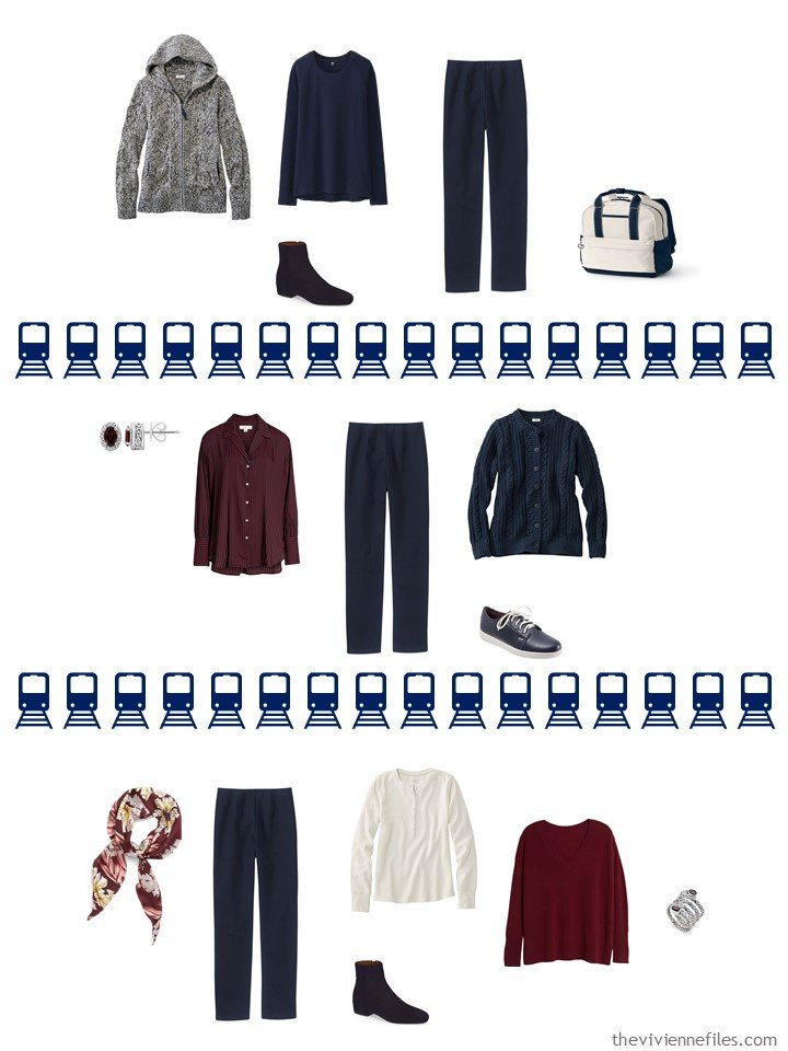 23. 3 ways to wear navy pants from a travel capsule wardrobe