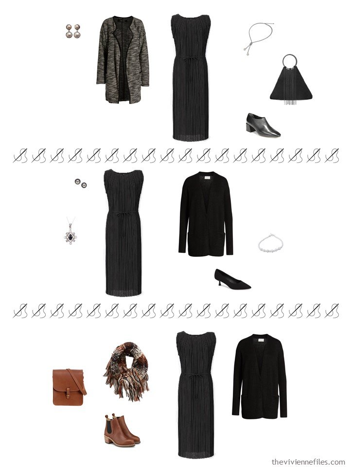 6. 3 ways to wear a black dress from a travel capsule wardrobe