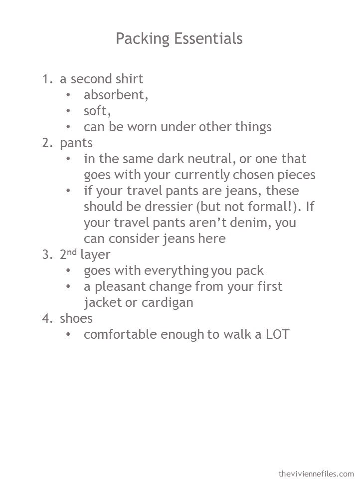 6. guidelines for 1st outfit to pack