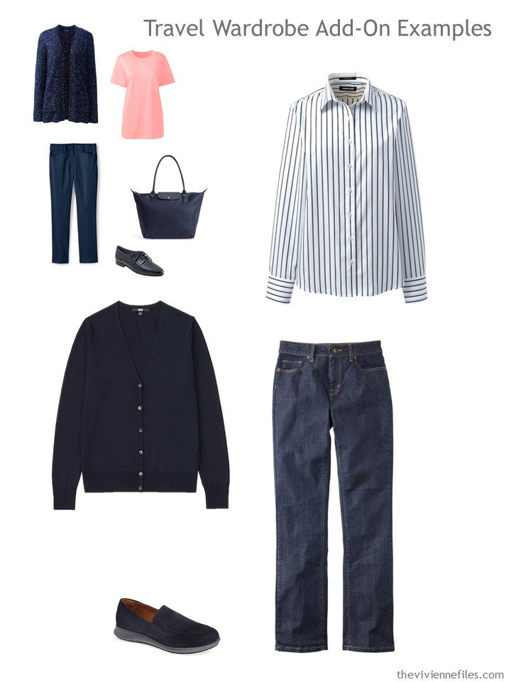 7. navy and white outfit for travel capsule wardrobe