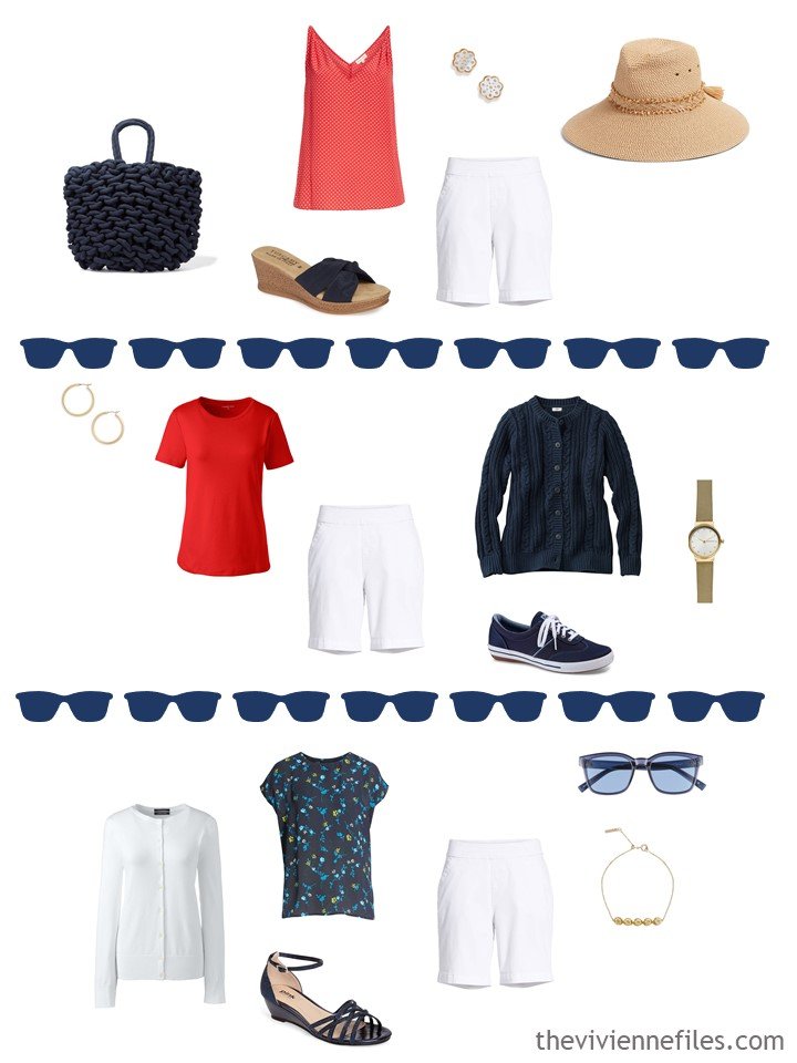 8. 3 ways to wear white shorts in warm weather from a travel capsule wardrobe