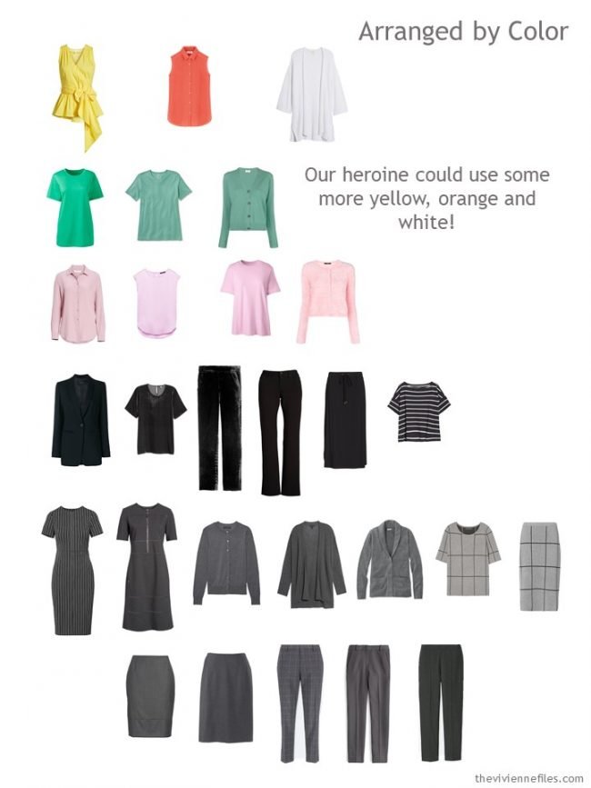 9. sorting a capsule wardrobe by color