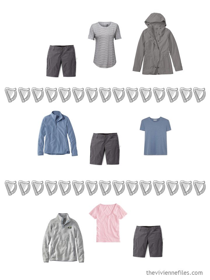 11. 3 ways to wear grey shorts from a travel capsule wardrobe