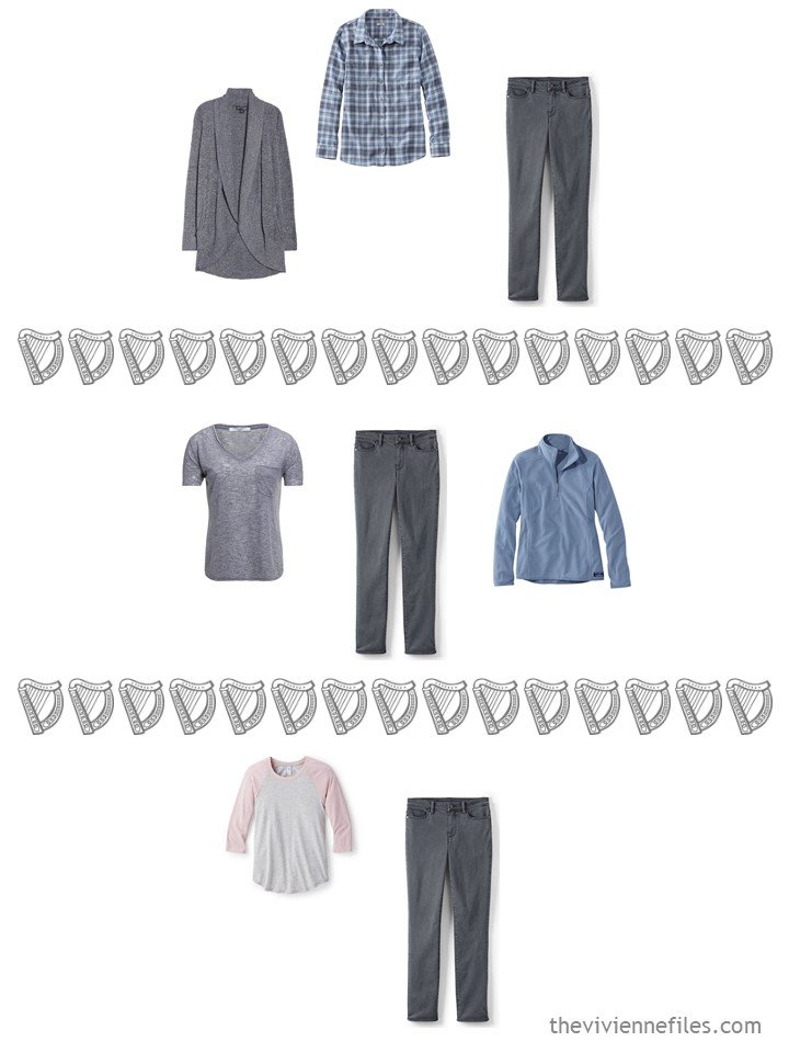 13. 3 ways to wear grey jeans from a travel capsule wardrobe