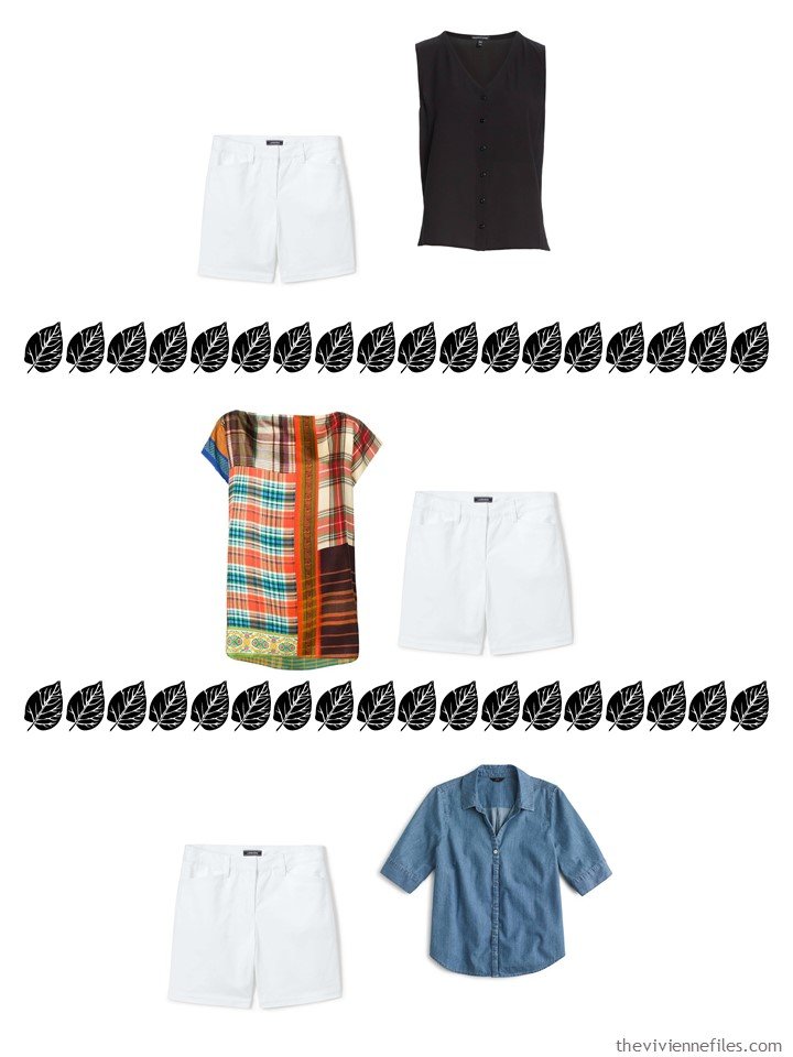 13. 3 ways to wear white shorts from a 4 by 4 Wardrobe