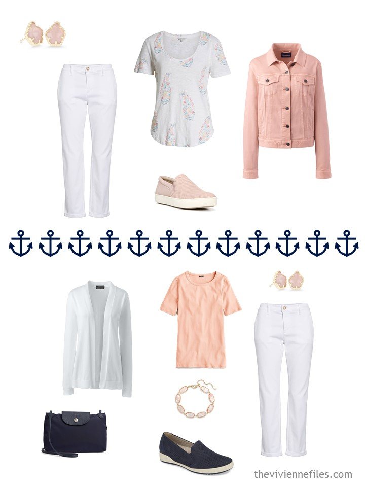 15. 2 ways to wear white pants from a travel capsule wardrobe