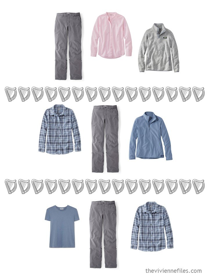 16. 3 ways to wear grey hiking pants from a travel capsule wardrobe