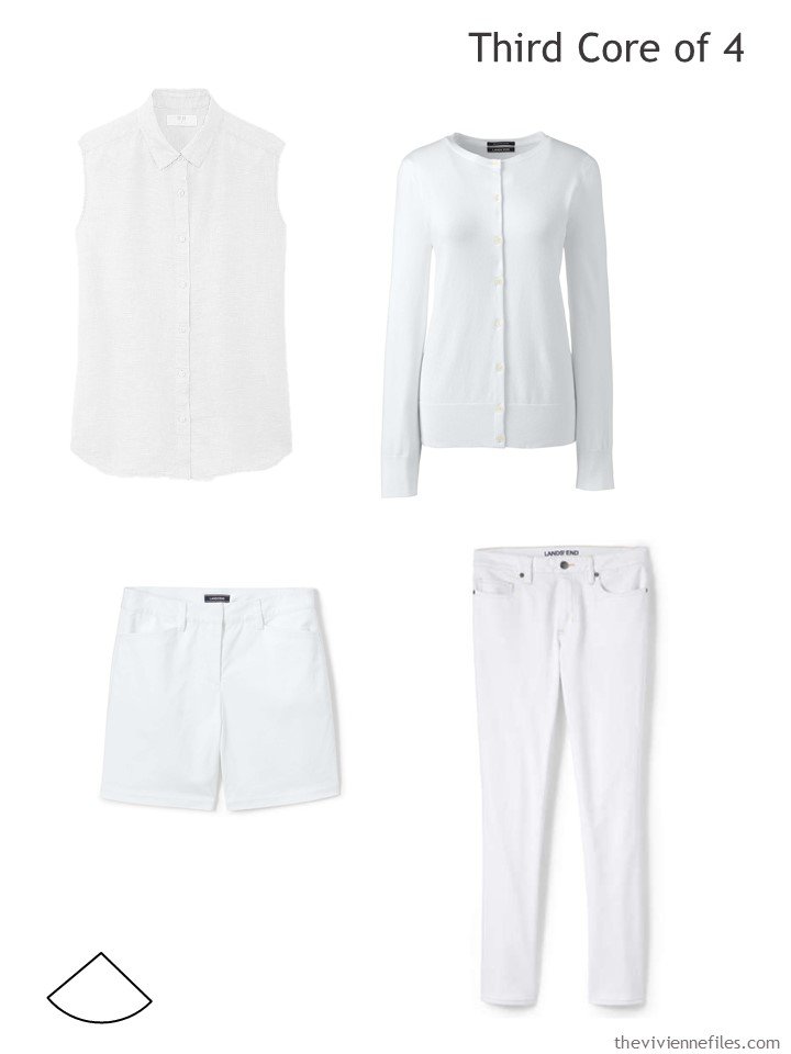 4. white core of 4 garments for warm weather