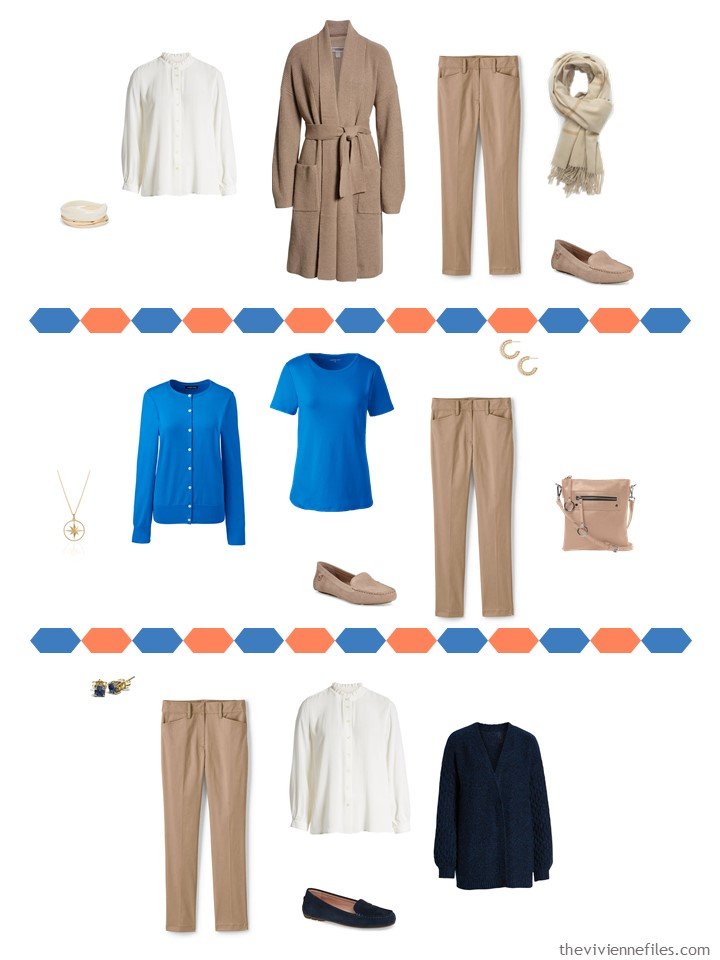 6. 3 ways to wear beige pants from a travel capsule wardrobe