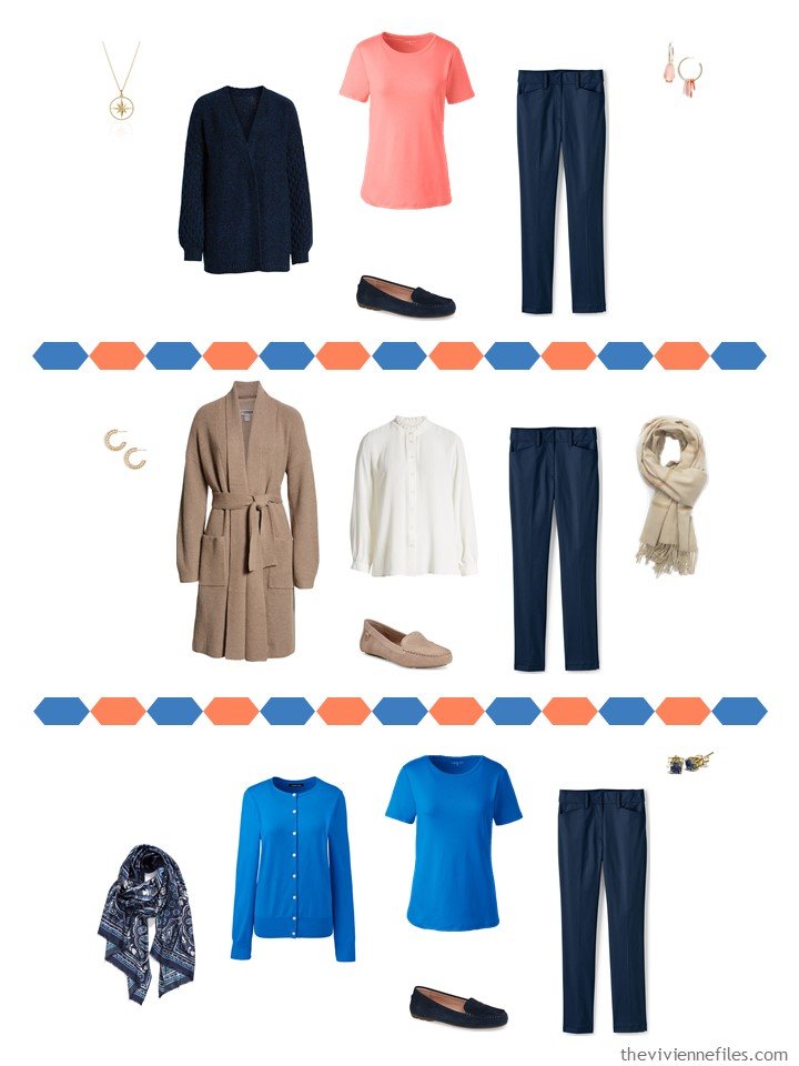 8. 3 ways to wear navy pants from a travel capsule wardrobe