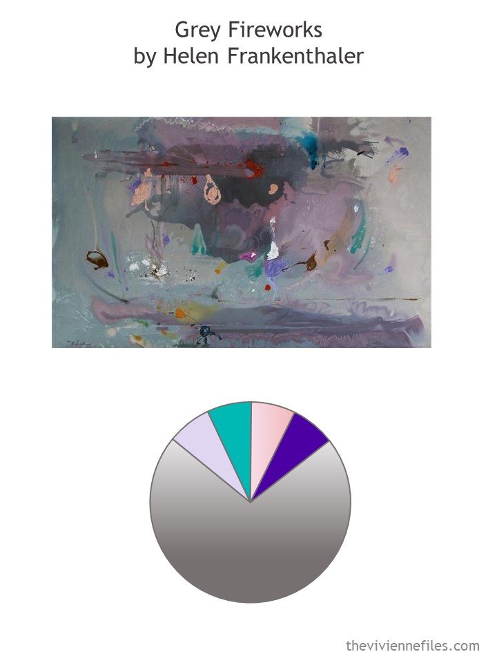 1. Grey Fireworks by Helen Frankenthaler with color palette