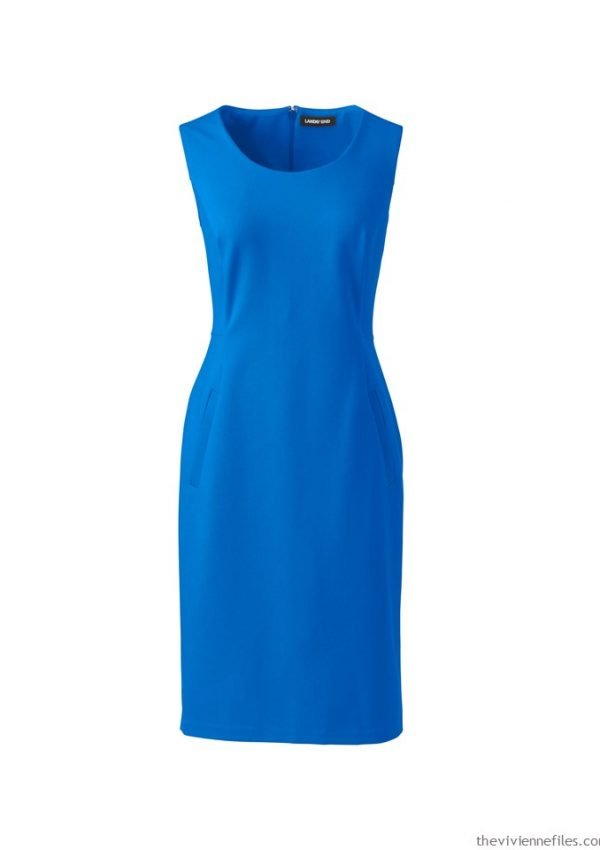 1. blue sleeveless ponte dress from Lands' End