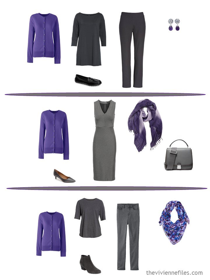 10. wearing ultraviolet accents in a grey wardrobe