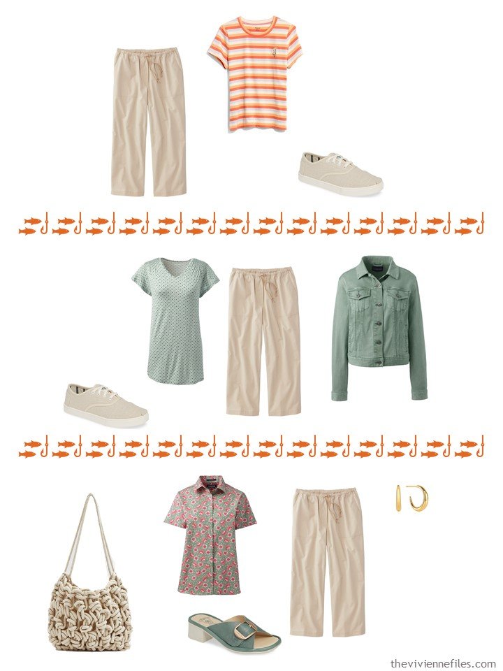 11. 3 ways to wear beige cropped pants from a capsule wardrobe