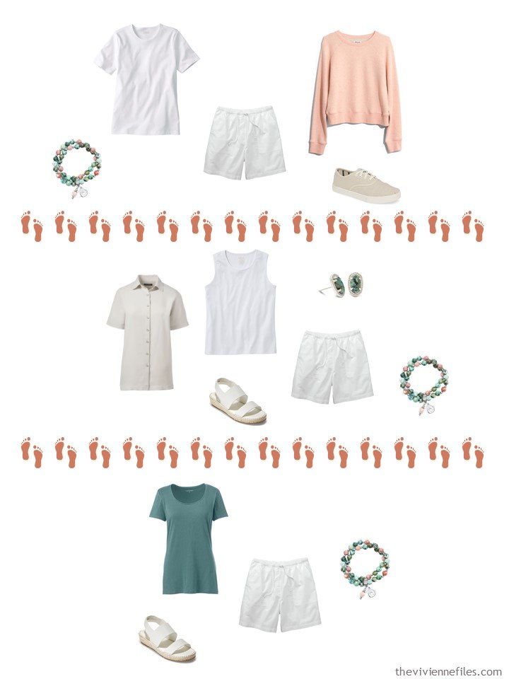 11. 3 ways to wear white shorts from a Whatever's Clean 13 Wardrobe