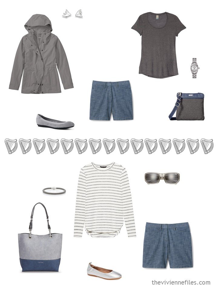 12. 2 ways to wear chambray shorts from a travel capsule wardrobe