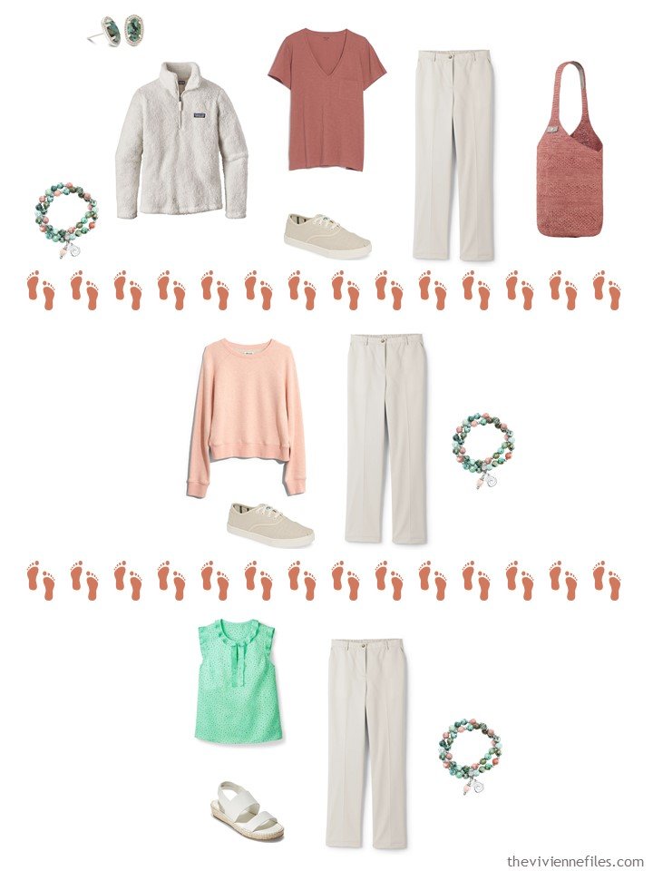 12. 3 ways to wear stone pants from a Whatever's Clean 13-piece Wardrobe