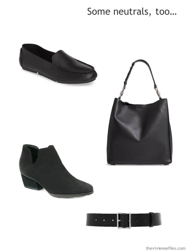 12. adding black leather goods to a capsule wardrobe