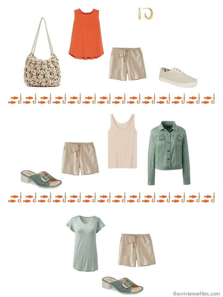 13. 3 ways to wear beige shorts from a capsule wardrobe