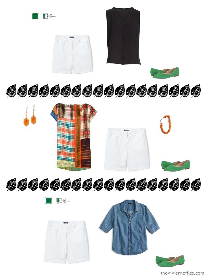 16. 3 ways to wear white shorts from a capsule wardrobe