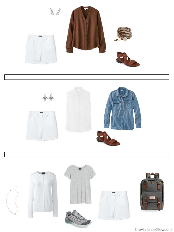 21. 3 ways to wear white shorts from a capsule wardrobe