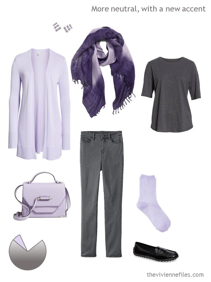 3. grey and lavender outfit