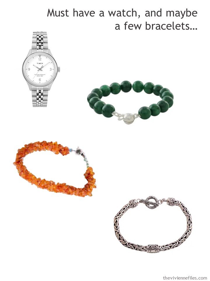 4. adding a watch and bracelets to a 4 by 4 Wardrobe