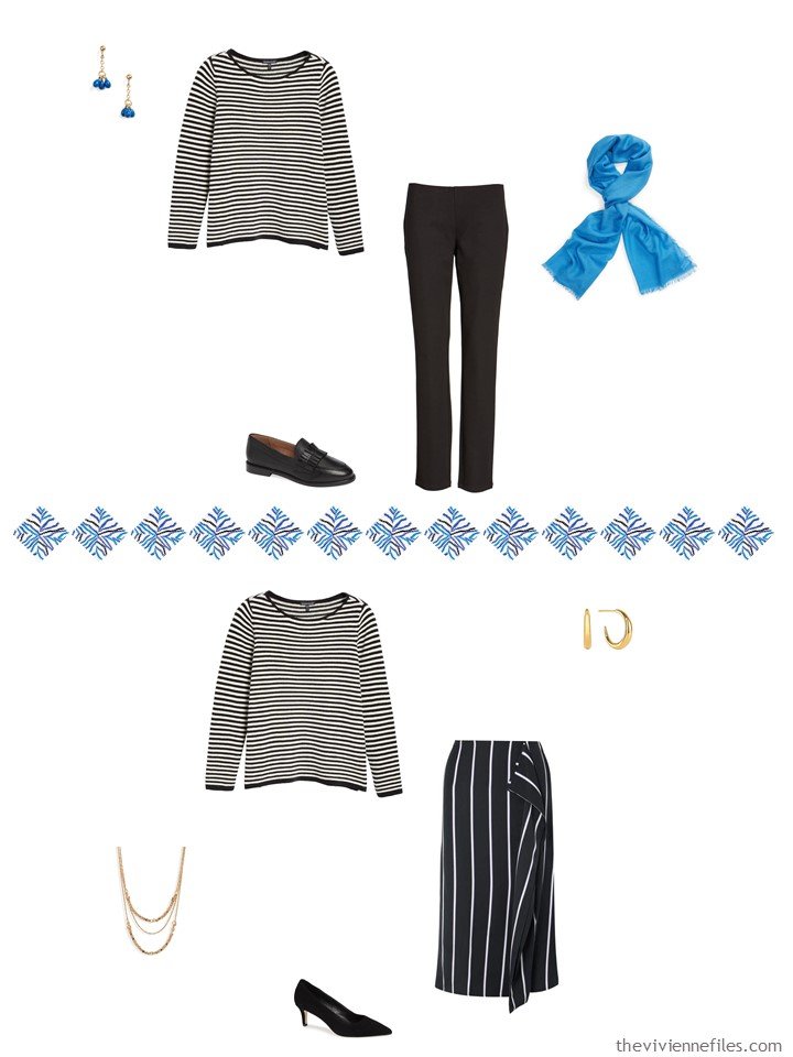 5. 2 ways to wear a striped sweater from a capsule wardrobe