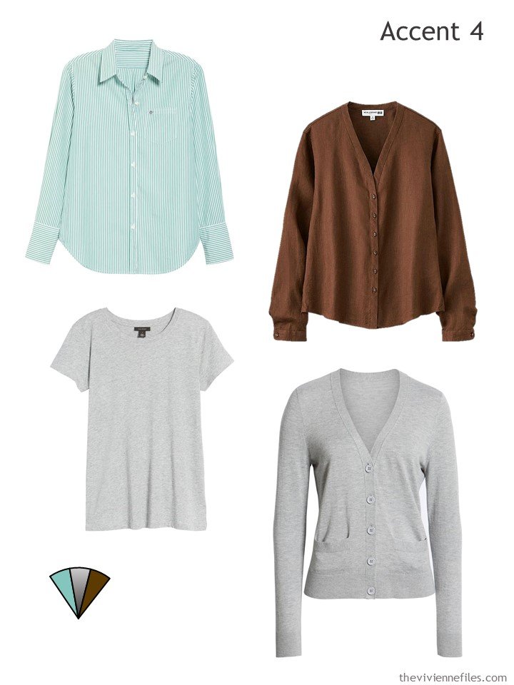 5. Four accents in aqua, brown and grey