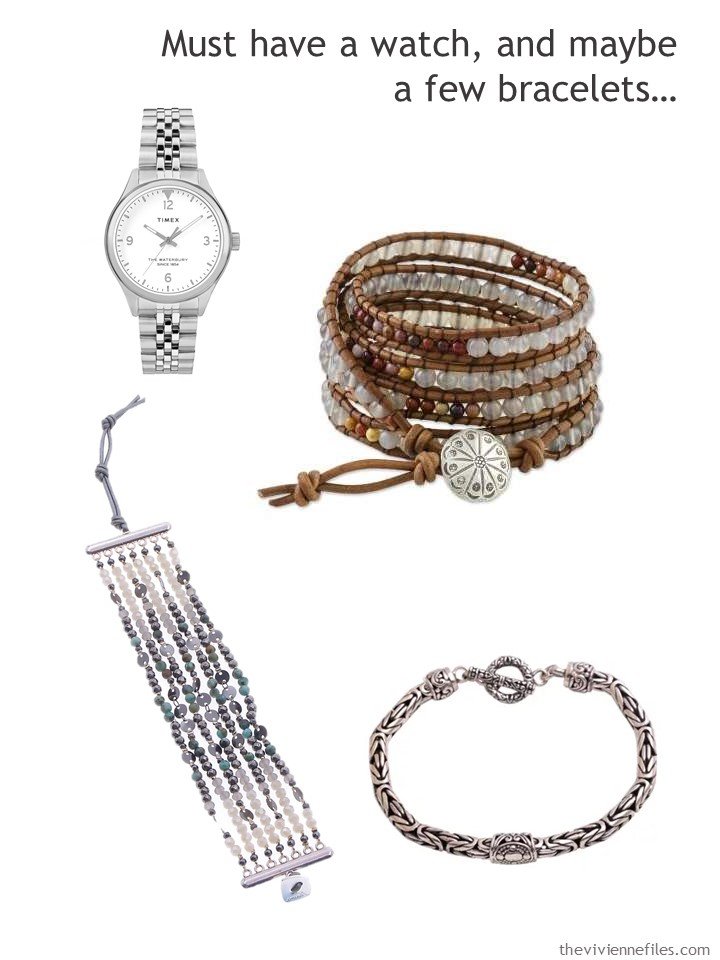 8. adding a watch and bracelets to a capsule wardrobe