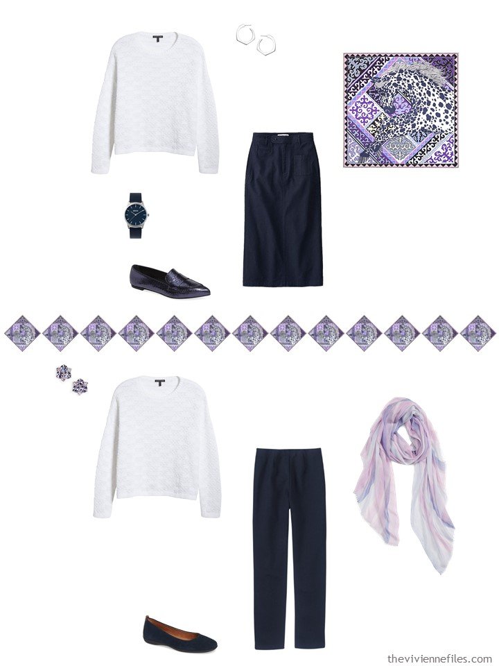 9. 2 ways to wear a white sweater from a capsule wardrobe