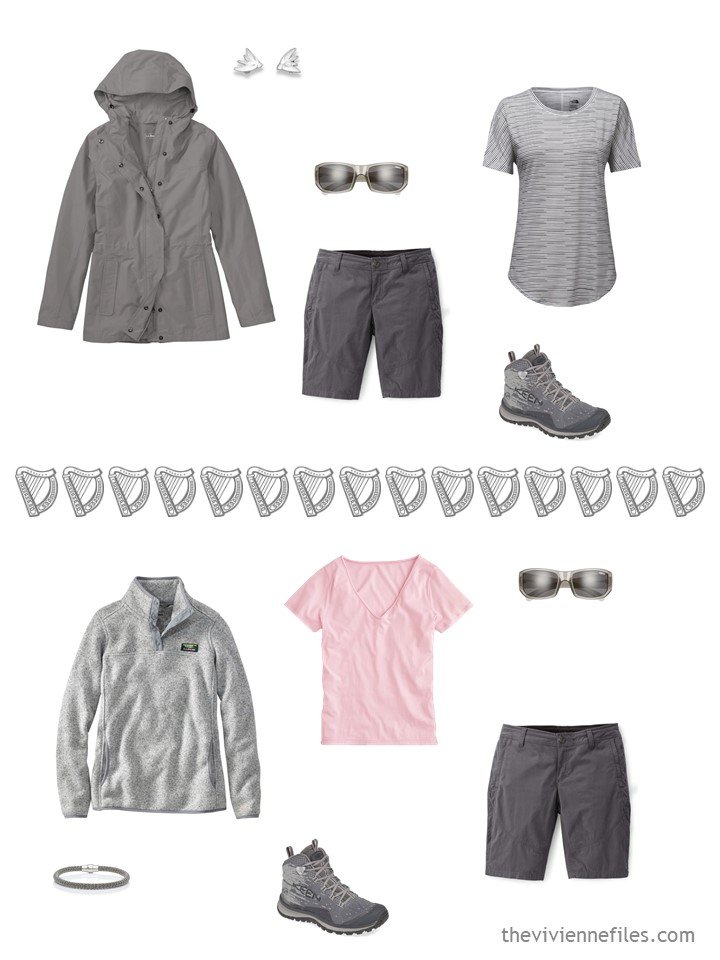 9. 2 ways to wear grey shorts from a travel capsule wardrobe