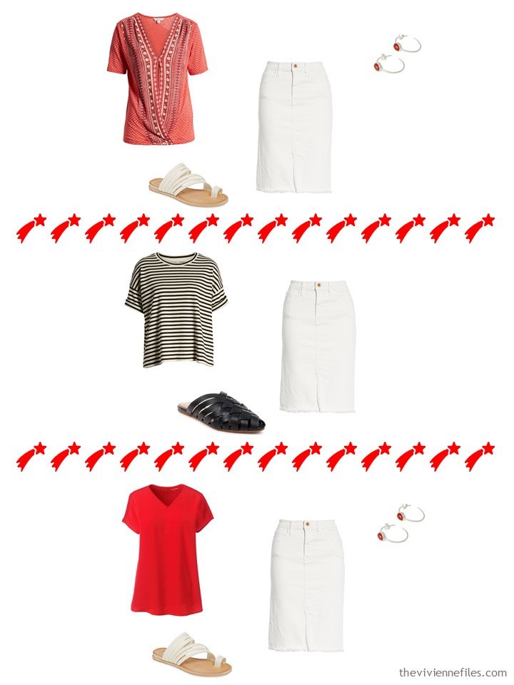 13. 3 ways to wear a bone skirt from a travel capsule wardrobe