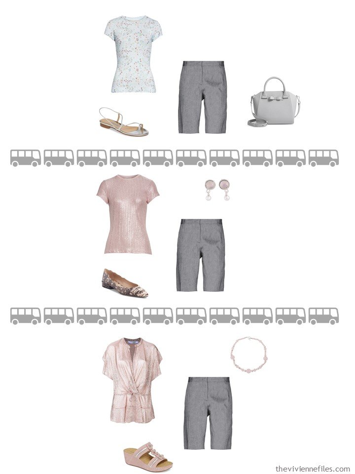 19. 3 ways to wear grey shorts from a travel capsule wardrobe