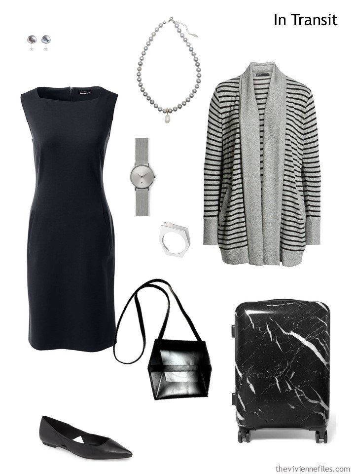 2. black and grey travel outfit