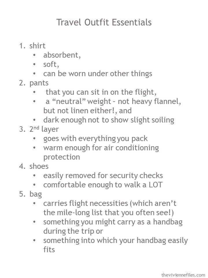 2. guidelines for a travel outfit