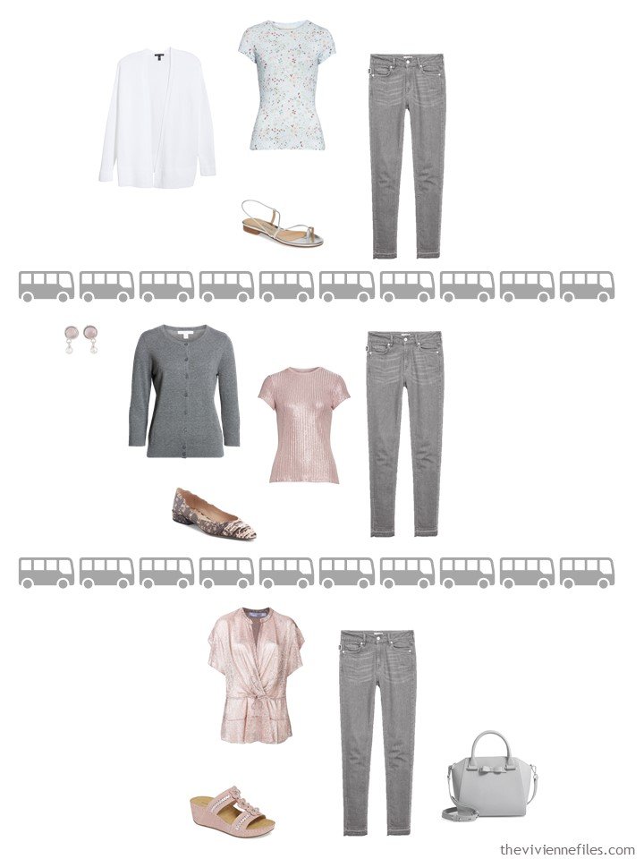 20. 3 ways to wear grey pants from a travel capsule wardrobe