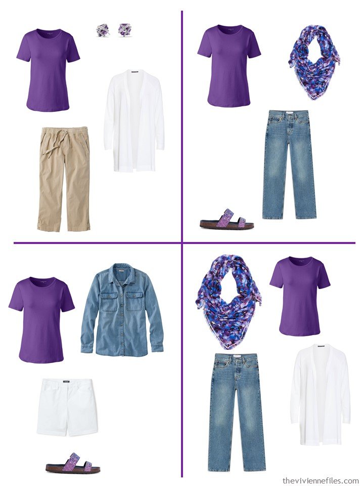 20. 4 ways to wear a purple jewel tee shirt